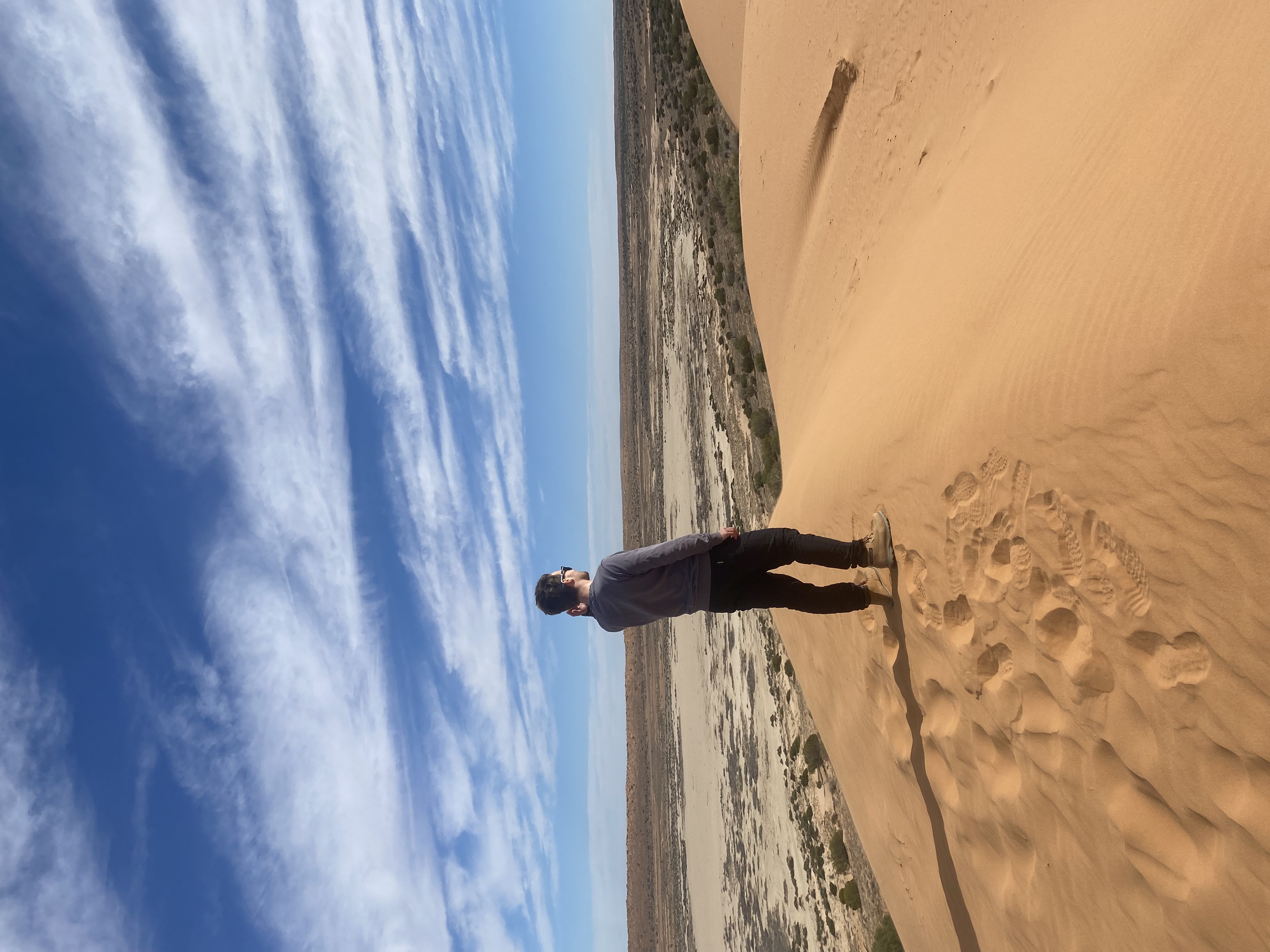 Standing on Big Red sand dune in the Simpson Desert